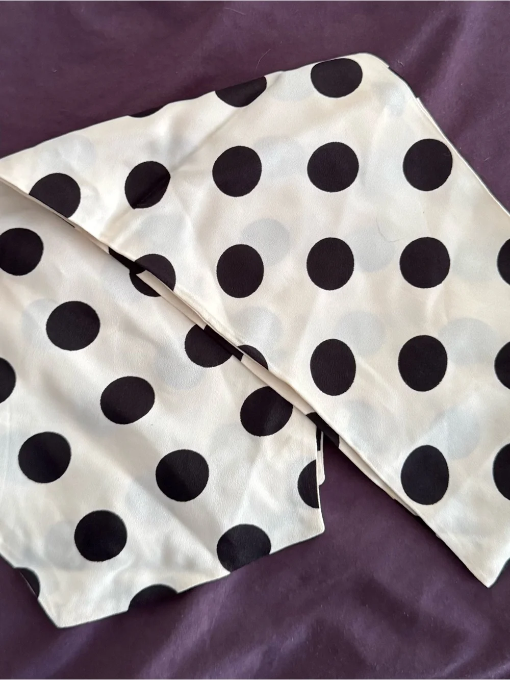 Silk Black Polka Dot Scarf